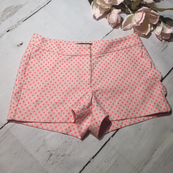J. Crew Pants - J. Crew Scalloped Polka-dot Shorts Pink Size 0